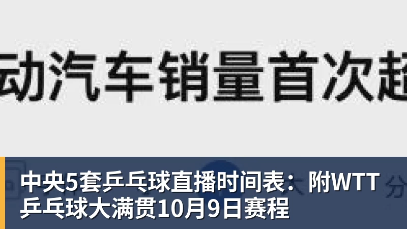 中央5套乒乓球直播时间表：附WTT乒乓球大满贯10月9日赛程